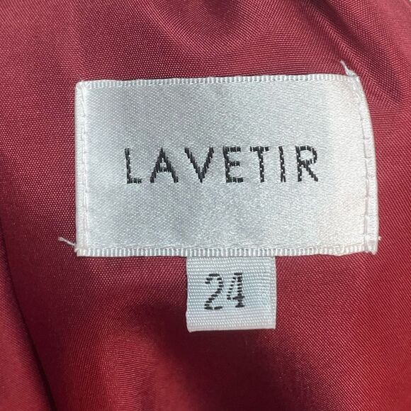 Lavetir A-Line V-Neck Half Sleeves Split Side Chiffon Mulberry Bridesmaid Dress - Picture 8 of 13